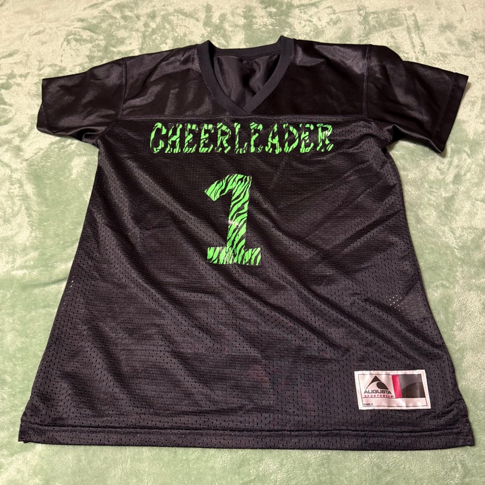 Augusta Cheerleader Mesh Jersey - Black/Neon Green (Medium)